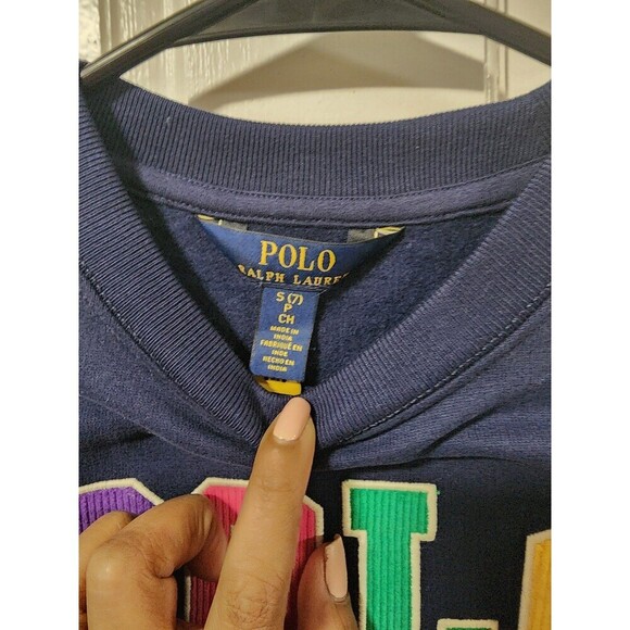 Polo Ralph Lauren Girl Corduroy-Logo Fleece Sweatshirt Size Small - Picture 5 of 5